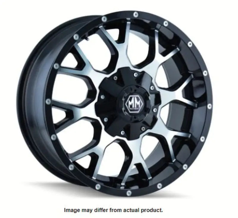 8015-8937B18 Wheel Group Warrior (8015) Blk/Machined Face 18