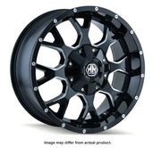 8015-8937M Wheel Group Warrior with black and milled spokes, 18-inch size. Sleek and durable design ideal for RV, automotive, powersports, off-road, marine, exterior, truck accessories, interior, truck bed, RV parts enthusiasts. Wheels & Tires, Wheel and Tire Accessories, Wheels, AVADA - Best Sellers, Tires and Wheels Parts for Powersports