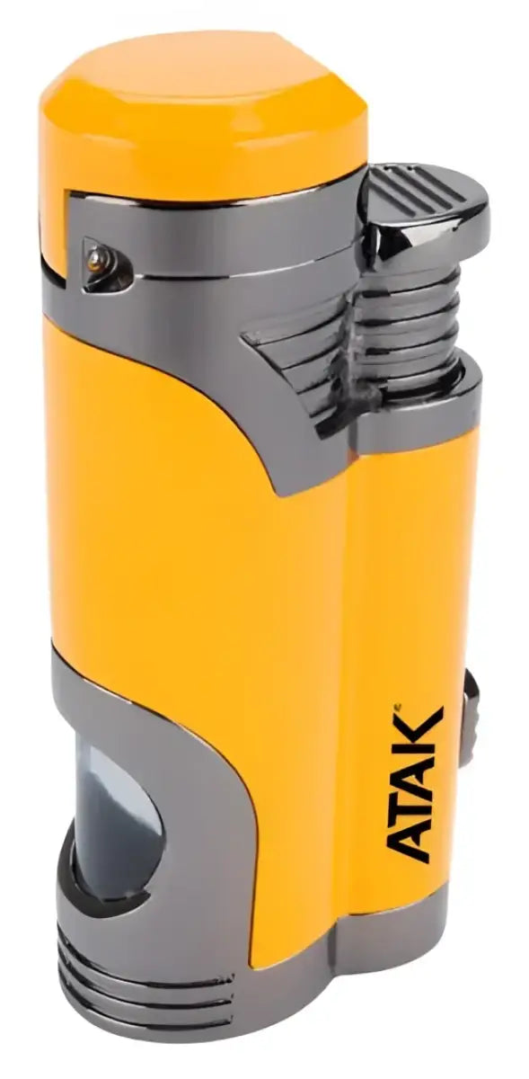 Yellow and gray dual flame torch lighter for the 802 Perform Tool Dual Flame Torch