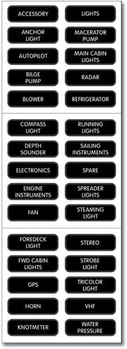 8030-BSS Blue Sea Label Kit Dc Panel Basic