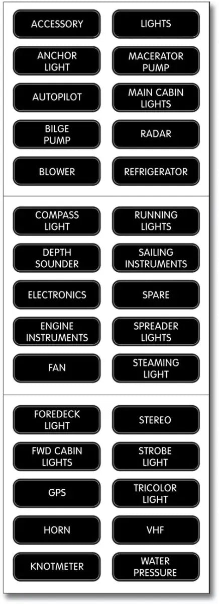 8030-BSS Blue Sea Label Kit Dc Panel Basic