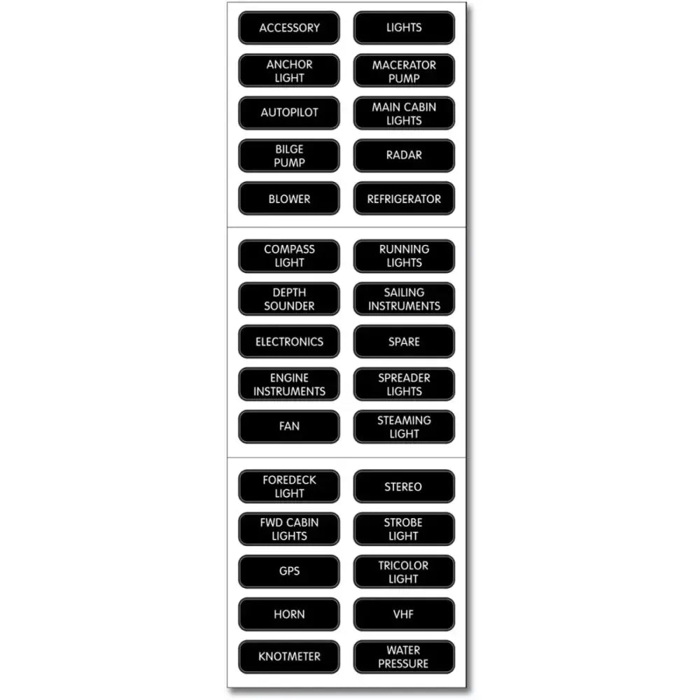 8030-BSS Blue Sea Label Kit Dc Panel Basic