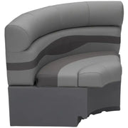 Gray and dark gray upholstered radius corner marine boat seat by Taylor Made 32x32