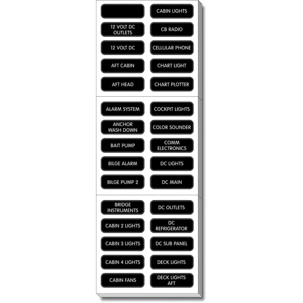 8039-BSS Blue Sea Label Kit Dc Panel Extended