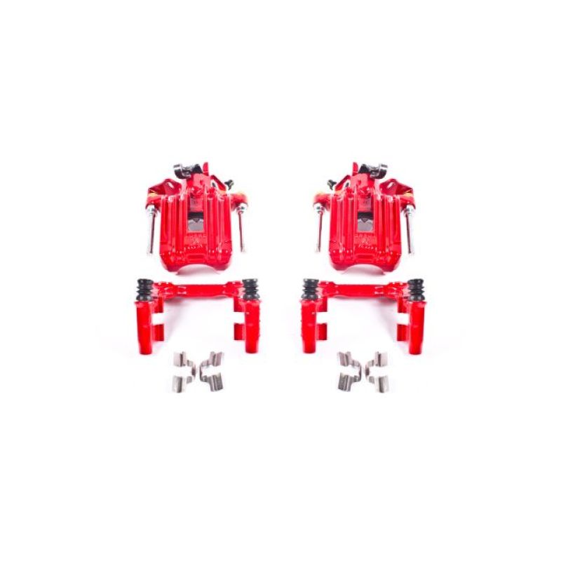 PowerStop S2574 Power Stop 00-06 Audi TT Quattro Rear Red Calipers w/Brackets - Pair