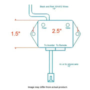 Electrical component diagram with dimensions for Xantrex LLC 12V switch connector