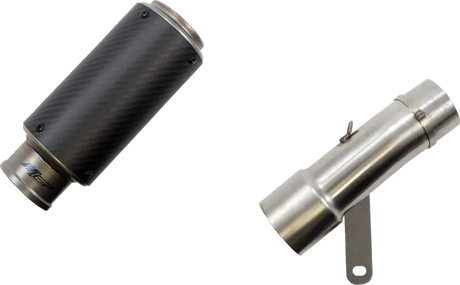 Motorcycle exhaust components hotbodies mgp stinger slip-on matte carbon and stainless steel