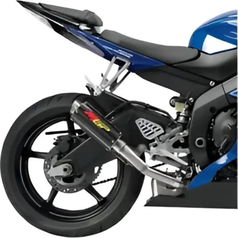 Hotbodies MGP Stinger Slip-On with aftermarket motorcycle exhaust and matte carbon rear fender kit