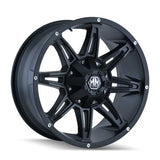 Mayhem 8090-7956MB18 Mayhem 8090 Rampage 17x9 / 5x114.3 BP / 18mm Offset / 87mm Hub Matte Black Wheel