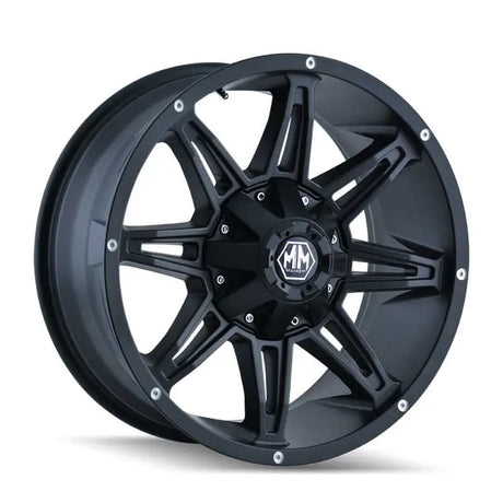 Mayhem 8090-7956MB18 Mayhem 8090 Rampage 17x9 / 5x114.3 BP / 18mm Offset / 87mm Hub Matte Black Wheel
