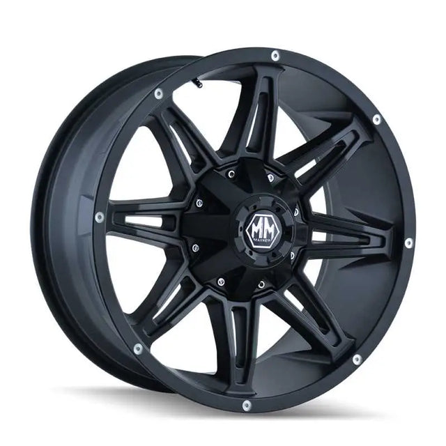 Mayhem 8090-7956MB18 Mayhem 8090 Rampage 17x9 / 5x114.3 BP / 18mm Offset / 87mm Hub Matte Black Wheel
