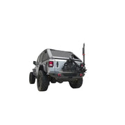 Silver Jeep Wrangler with rear tire carrier for Wrangler JL Gen 3 models