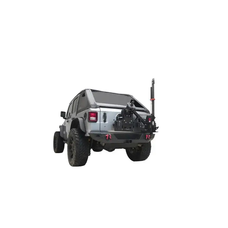 Silver Jeep Wrangler with rear tire carrier for Wrangler JL Gen 3 models