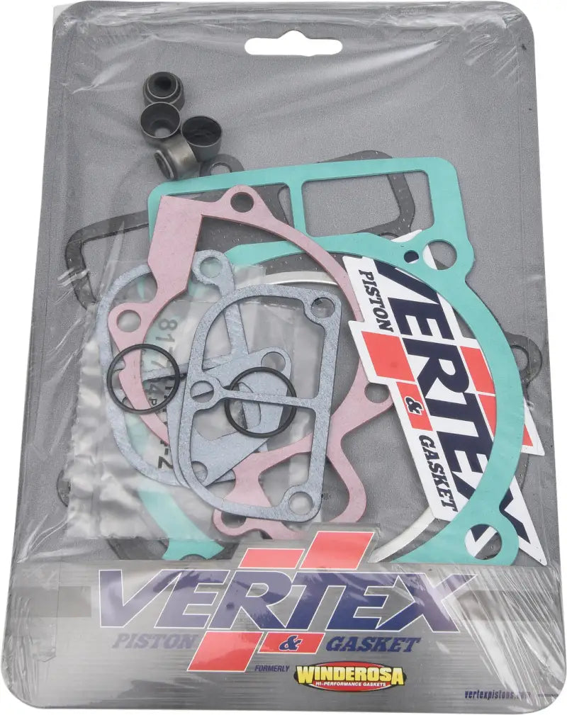 Assorted engine gaskets and seals in clear plastic package for 8100032 Top End Gasket Set