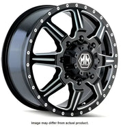 8101-9679MR Wheel Group Monstir rear black and milled spoke wheel showcasing sleek design for enhanced vehicle aesthetics and performance, ideal for RVs, trucks, and off-road adventures. Wheels & Tires,Wheel and Tire Accessories,Wheels,AVADA - Best Sellers,Tires and Wheels Parts for Powersports