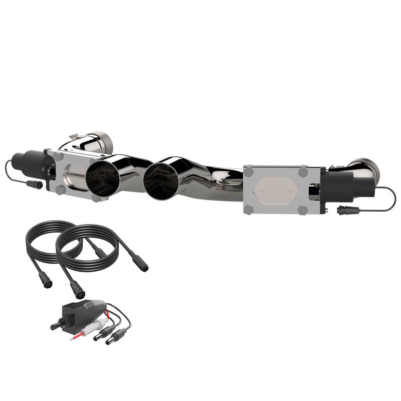 QTP 530011 QTP 11-18 Dodge Challenger/Charger 5.7L 2.5in 304SS Aggressor Cutout Dual Mid Pipes