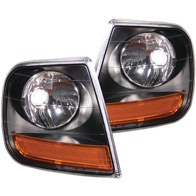 ANZO 521040 ANZO Corner Lights 1997-2003 Ford F-150 HARLEY DAVIDSON Style Corner Lights Black w/ Amber Reflector