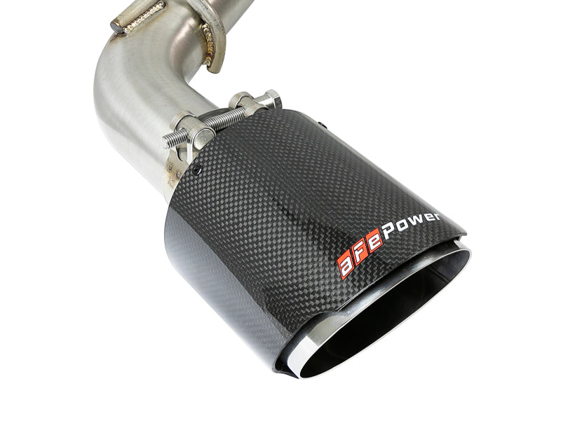 aFe 49-36134NM-C aFe POWER Takeda 2.5in 304 SS CB Exhaust w/ Carbon Fiber Tips 17-19 Infiniti Q60 V6-3.0L (tt)