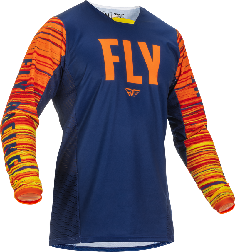 Fly Racing Fly Racing 375-521S Kinetic Wave Jersey Navy/Orange Sm