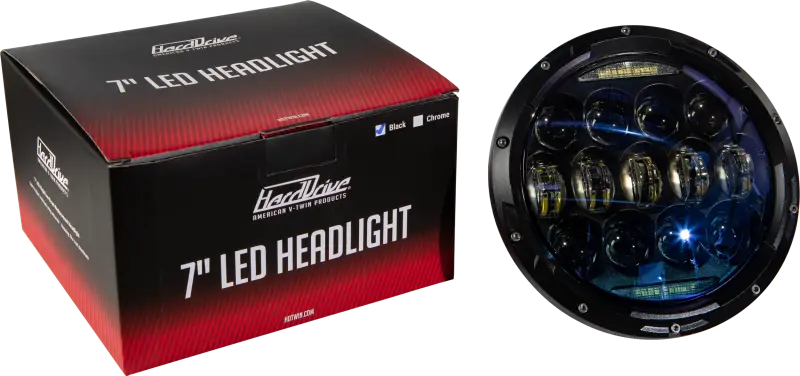 820-0361 Led Headlight 7’’ 130w White Angel Eyes - LED