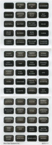 8214-BSS Blue Sea Label Kit Dc H2O Compact Blk