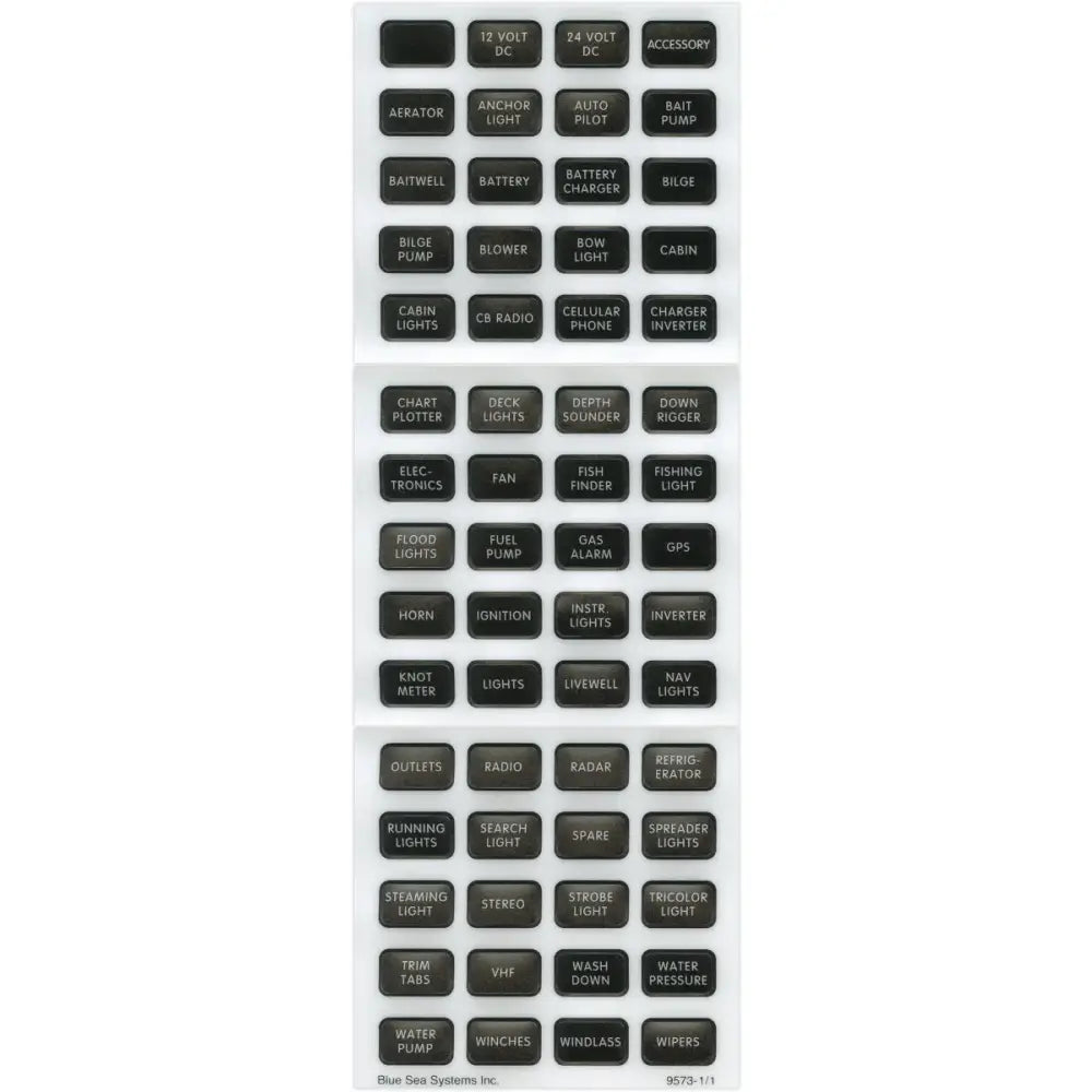 8214-BSS Blue Sea Label Kit Dc H2O Compact Blk