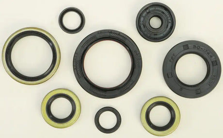 Black rubber oil seals with metallic and yellow rims in 822264 Oil Seal Set, seal kit