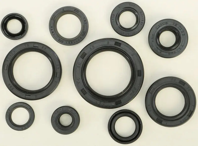 Black rubber oil seal set with various sizes from the 822265 oil seal kit