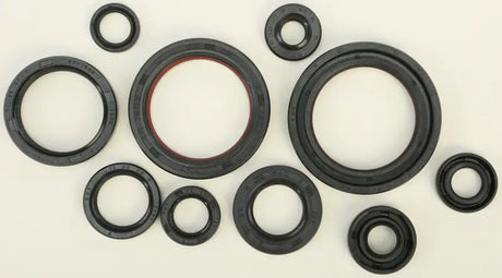 Black rubber oil seal set with various sizes for sealing needs in oil seal kit