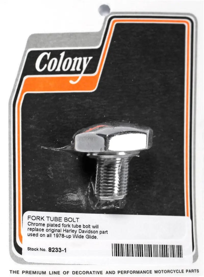 8233-1 Colony Machine Fork Tube Bolt Wide Glide Wide Glide 78-17 - RV and Auto Parts