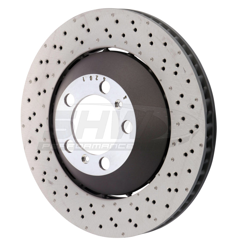 SHW Performance PFR41487 SHW 14-19 Porsche 911 GT3 4.0L w/o Ceramic Brake Right Front Drill-Dimp LW Brake Rotor (99135140681) - PFR41487