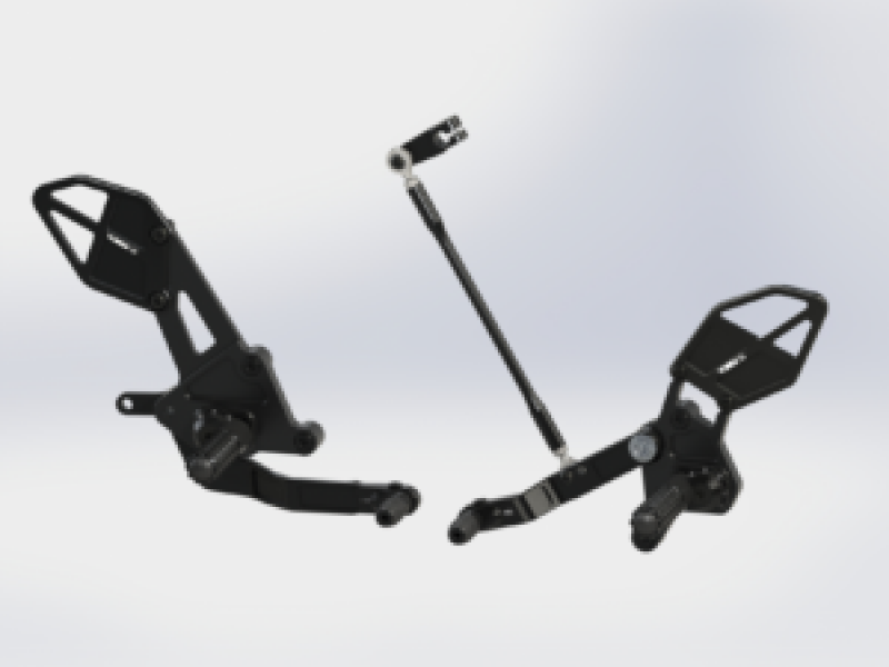 Vortex Racing 15-17 Yamaha FZ-07,18-24 Yamaha MT-07 Rear Set- Black - Vortex Racing
