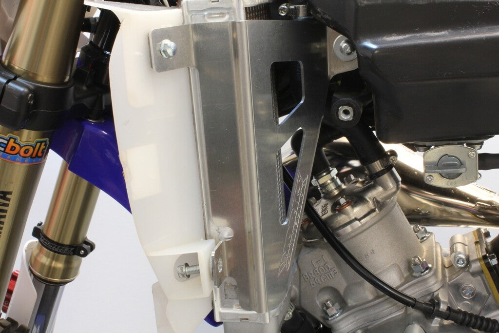 Works Radiator Brace Guards/Braces 18-126 - Silver YZ65