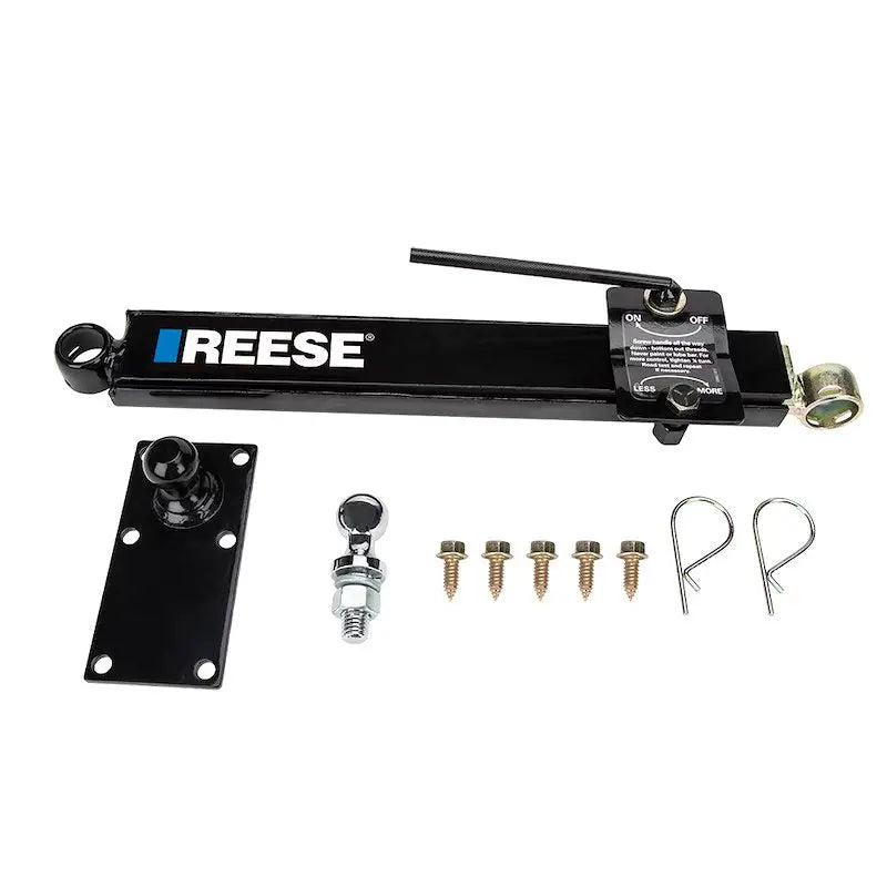 Black Reese 83660 weight distribution hitch sway control kit with chrome accents