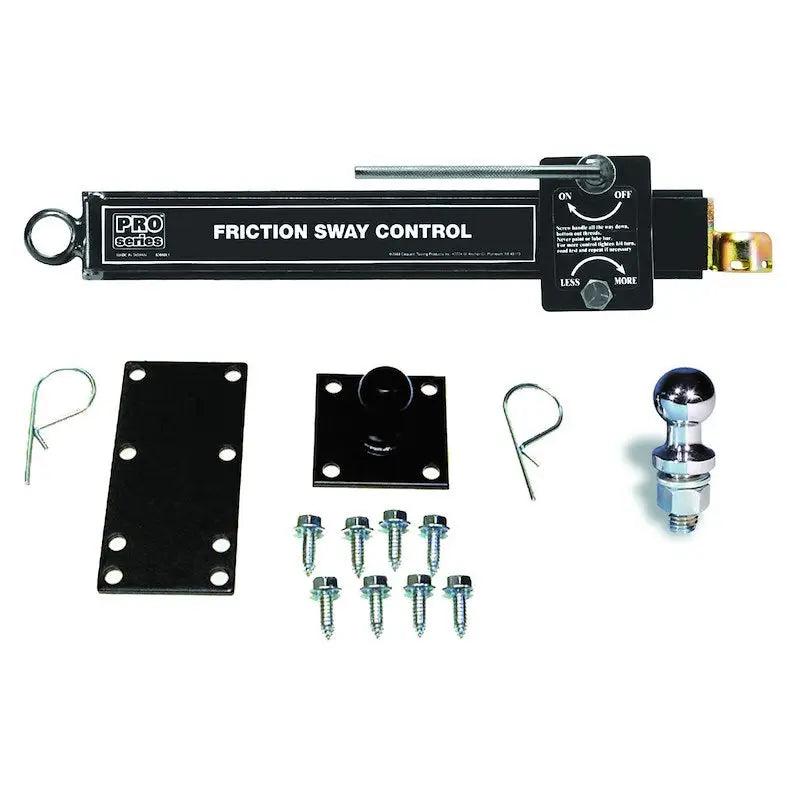 Black Reese 83660 weight distribution hitch sway control kit with silver hardware