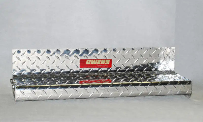 Shiny Owens ClassicPro Series Diamond 4 truck toolbox with diamond-plate design