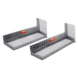 Two diamond-plated aluminum truck bed storage shelves from Owens Classicpro Series Diamond 4