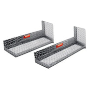 Two diamond-plated aluminum truck bed storage shelves from Owens Classicpro Series Diamond 4