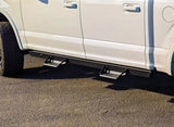 Truck’s retractable side steps in ici stainles aluminum for easy access