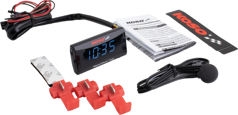 Super Slim Clock / Volt Meter Blue Display