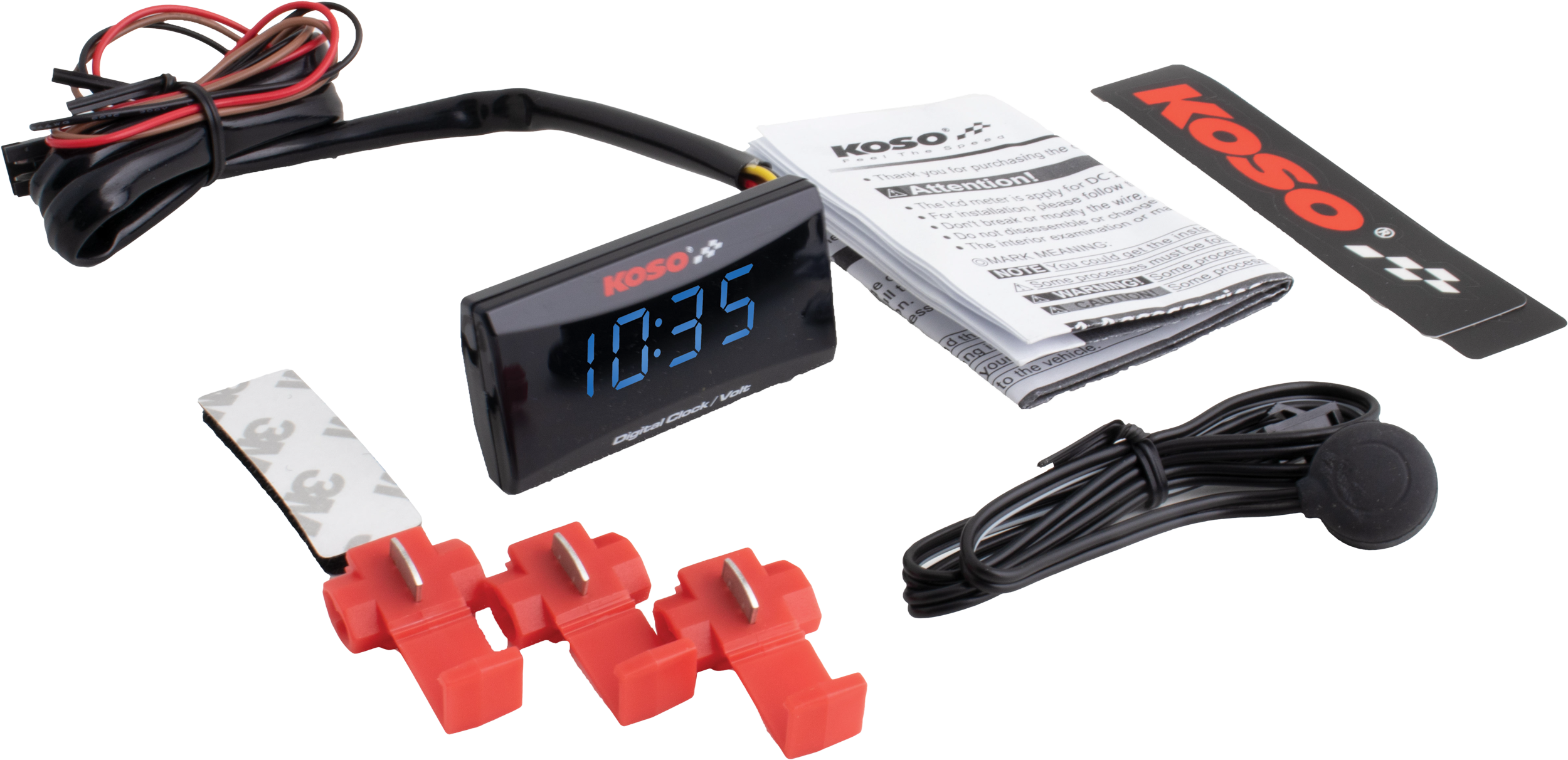 Super Slim Clock / Volt Meter Blue Display