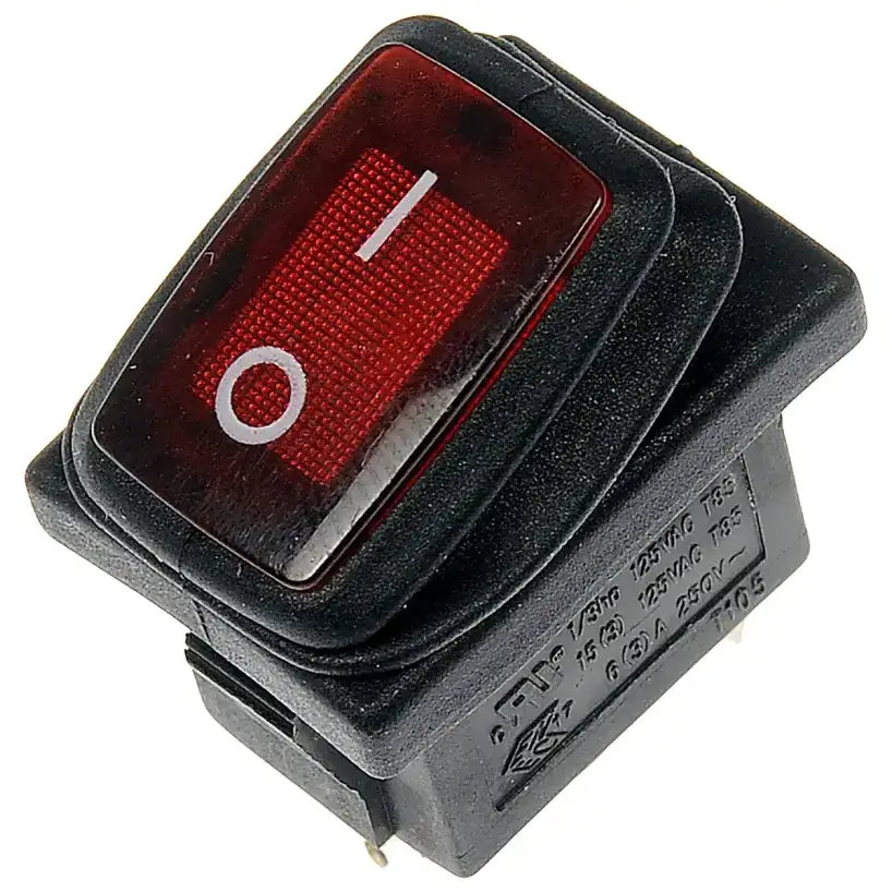 Illuminated red rocker switch on 84823 Dorman Rocker Switch WP for easy control
