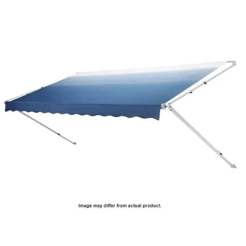 Blue and white retractable awning in Pol Sandstone finish for durable construction 848NS16.400B Dometic 8500