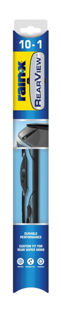 Rain-X Rearview Rear Wiper Blade 850019 package with durable performance features for all weather conditions.