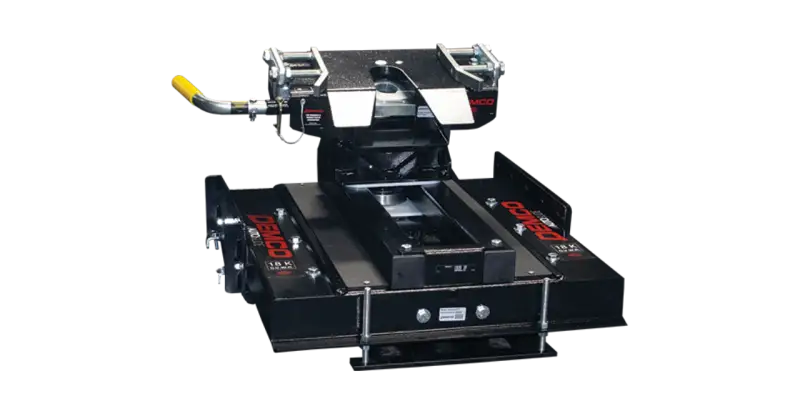 Image of the 8550061 Demco 5th Wheel 18K Auto Slide GM hitch, showcasing advanced auto slide technology, heavy-duty construction, and secure GM vehicle integration for seamless towing, Towing & Hitches, Winches & Hitches, Wheel and Tire Accessories, Towing | Trailer | Axles | Brakes | Boat, Towing Accessories | Brake Control | Tow Bars | Locks, AVADA - Best Sellers, Must Haves
