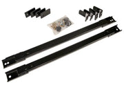 Black metal rails with mounting hardware for Demco hitch, reliable towing, RV parts & accessories