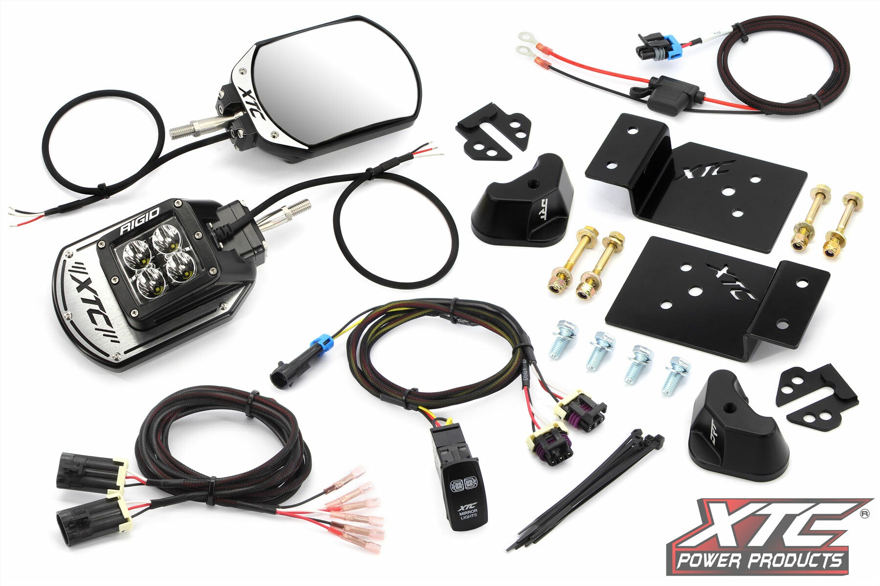 XTC Power Products XTC SIX12 Mirrors Vehicle Kits SIX12-A-Ridge - Mirror Side View Kit Lit