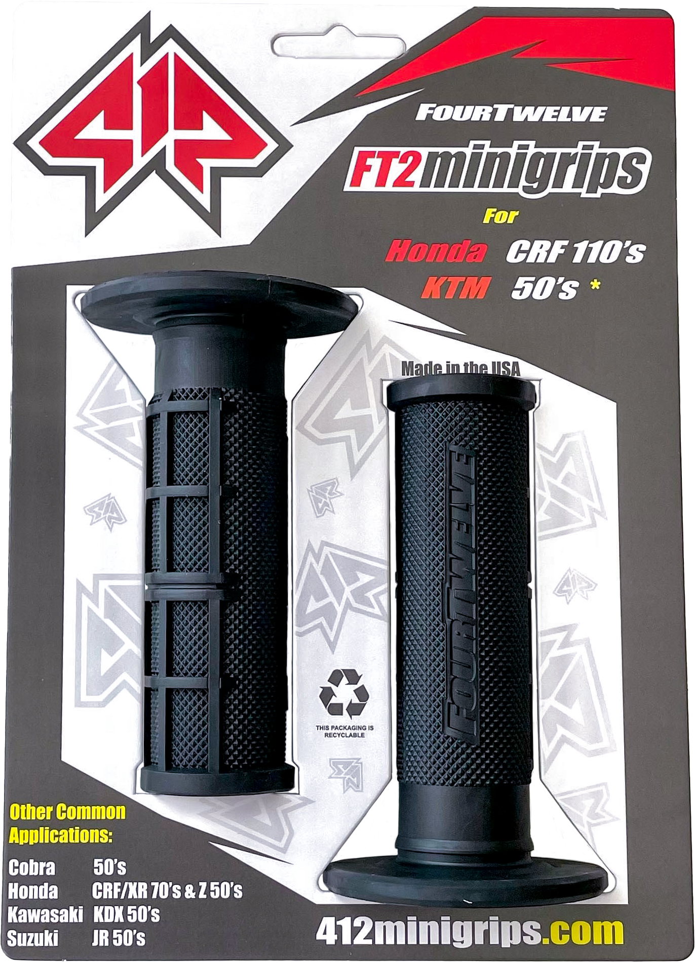 Pee Wee / Pit Bike Mini Grips 7/8" (Black)