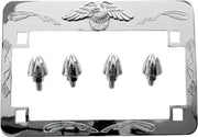 86-42640 Eagle License Frame Chrome W/Bullet Bolts 