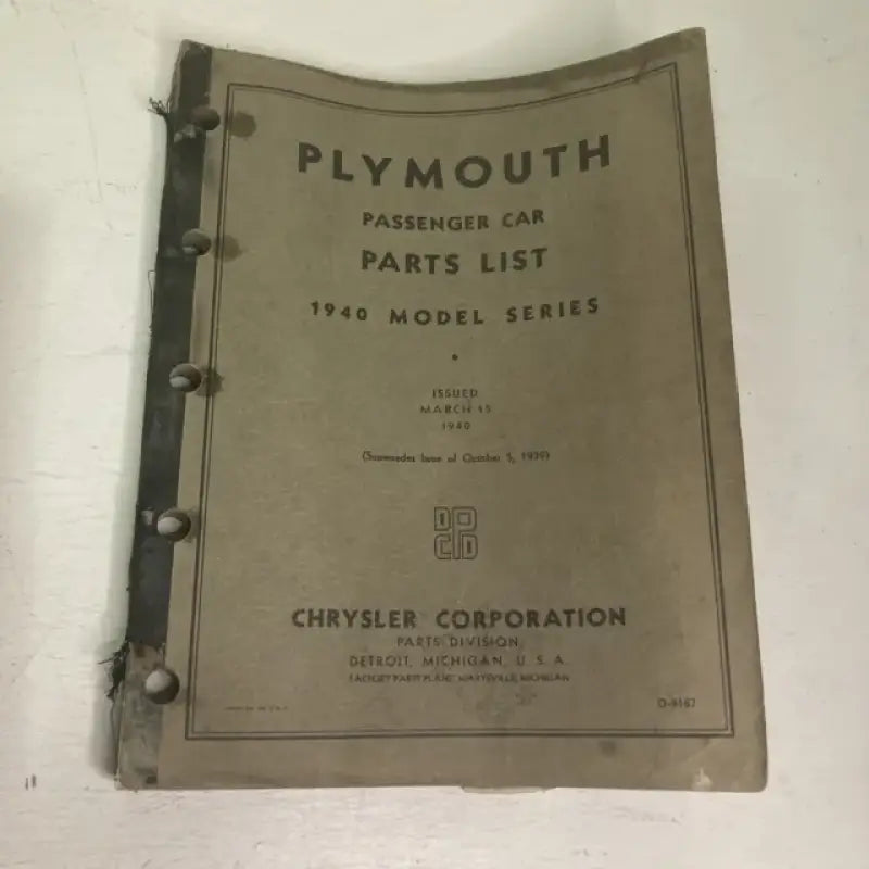Vintage Plymouth parts list for 86-50091 A1 Remfg Inc new mass airflow sensors